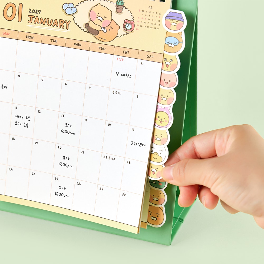 카카오프렌즈 에브리데이 2027 인덱스 탁상 캘린더 상세 이미지